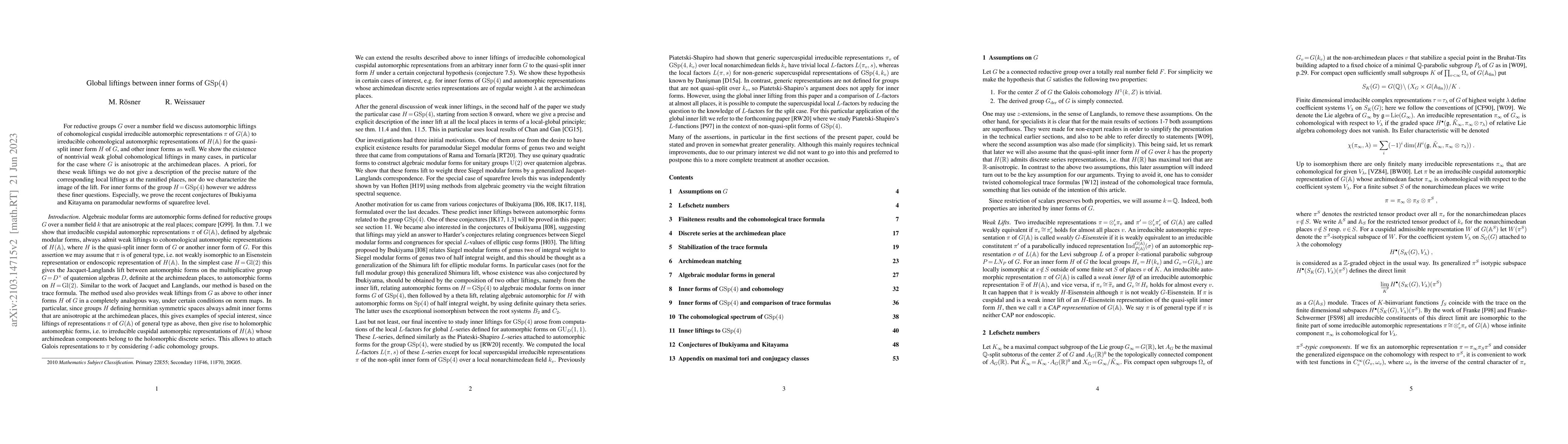 Thumbnail for Global liftings between inner forms of GSp(4)