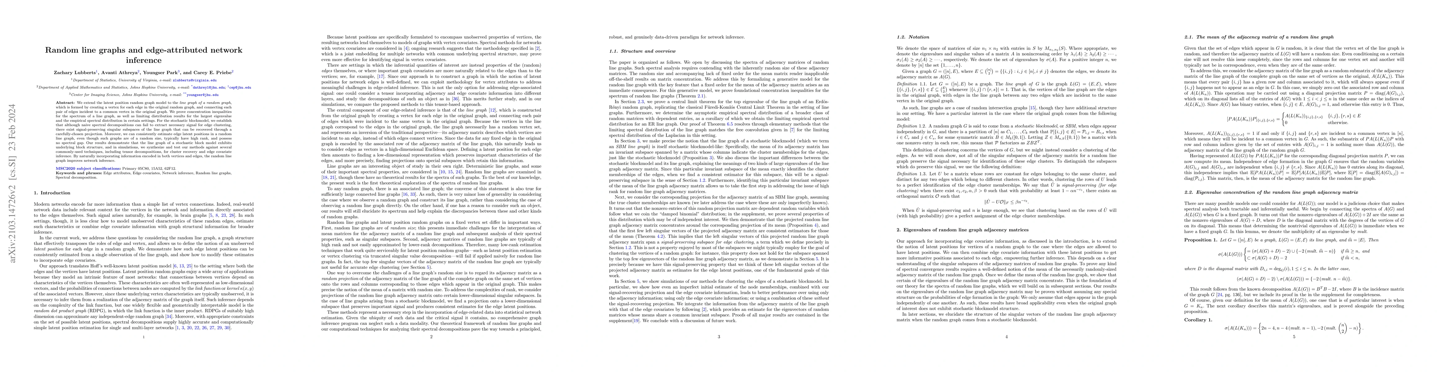 Thumbnail for Random line graphs and edge-attributed network inference