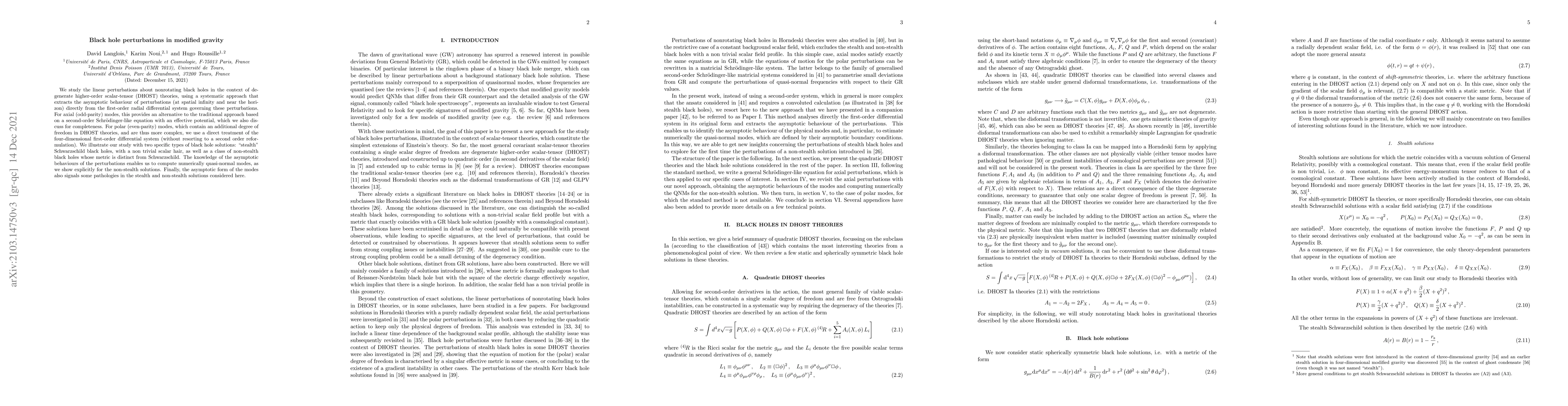 Thumbnail for Black hole perturbations in modified gravity