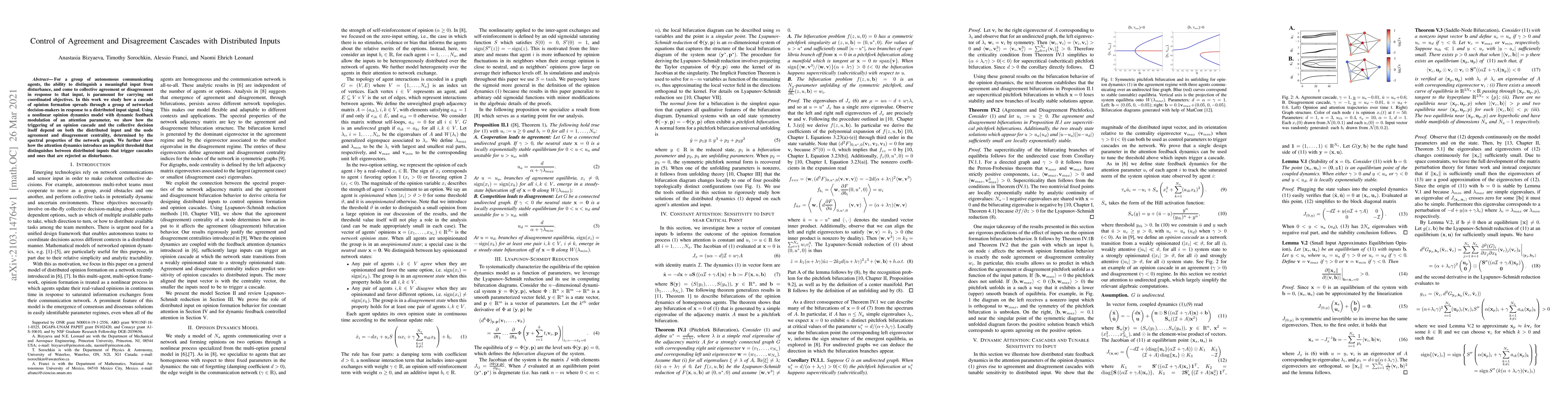 Thumbnail for Control of Agreement and Disagreement Cascades with Distributed Inputs