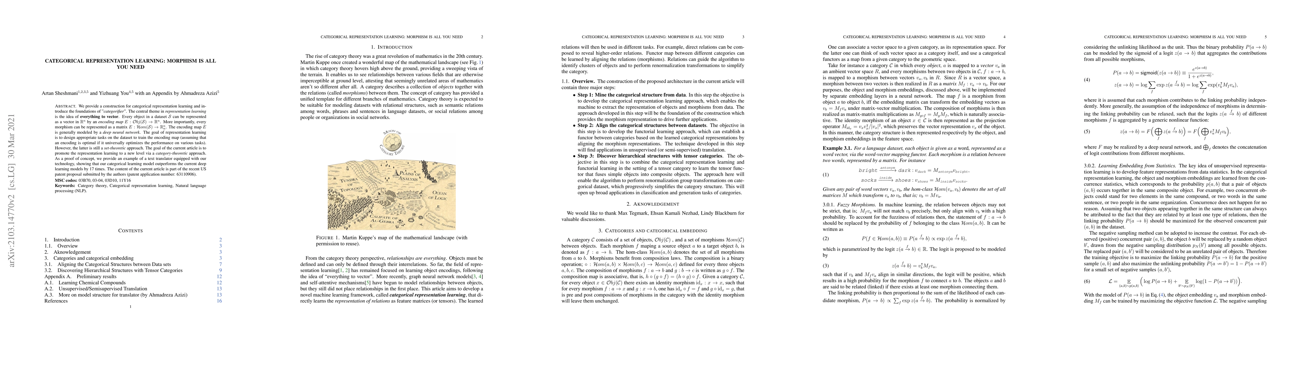 Thumbnail for Categorical Representation Learning: Morphism is All You Need