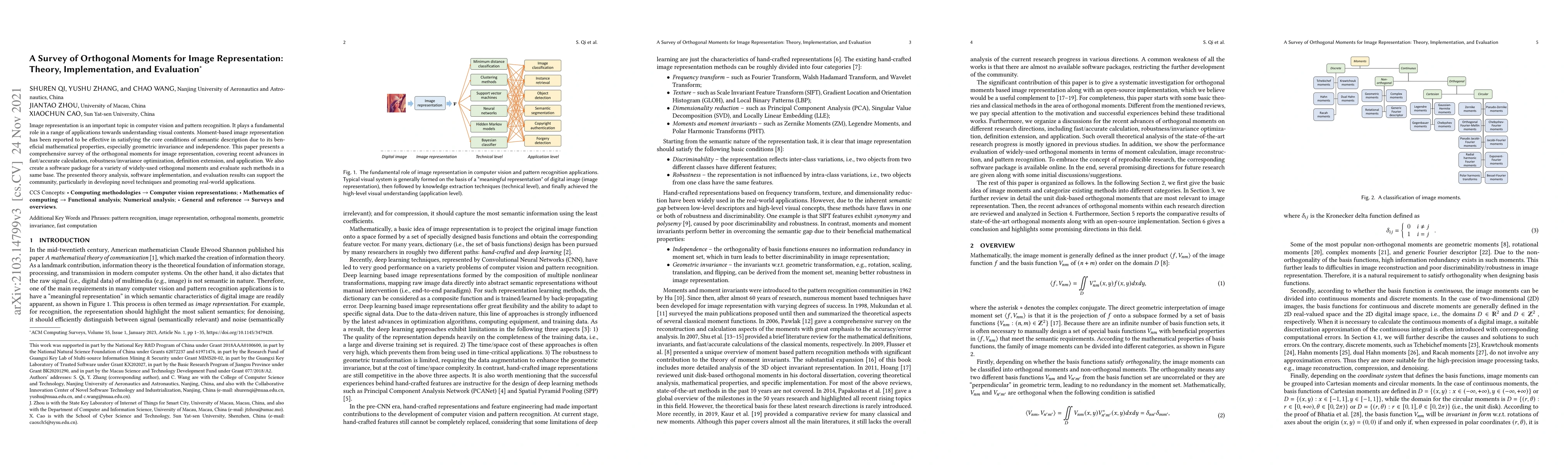 Thumbnail for A Survey of Orthogonal Moments for Image Representation: Theory,
  Implementation, and Evaluation