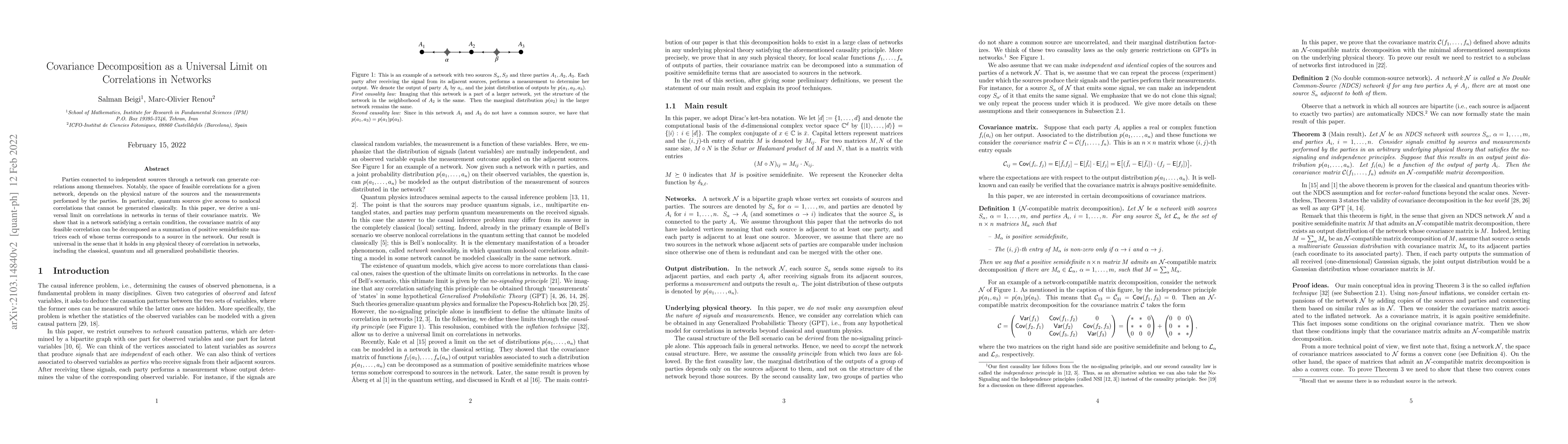 Thumbnail for Covariance Decomposition as a Universal Limit on Correlations in
  Networks
