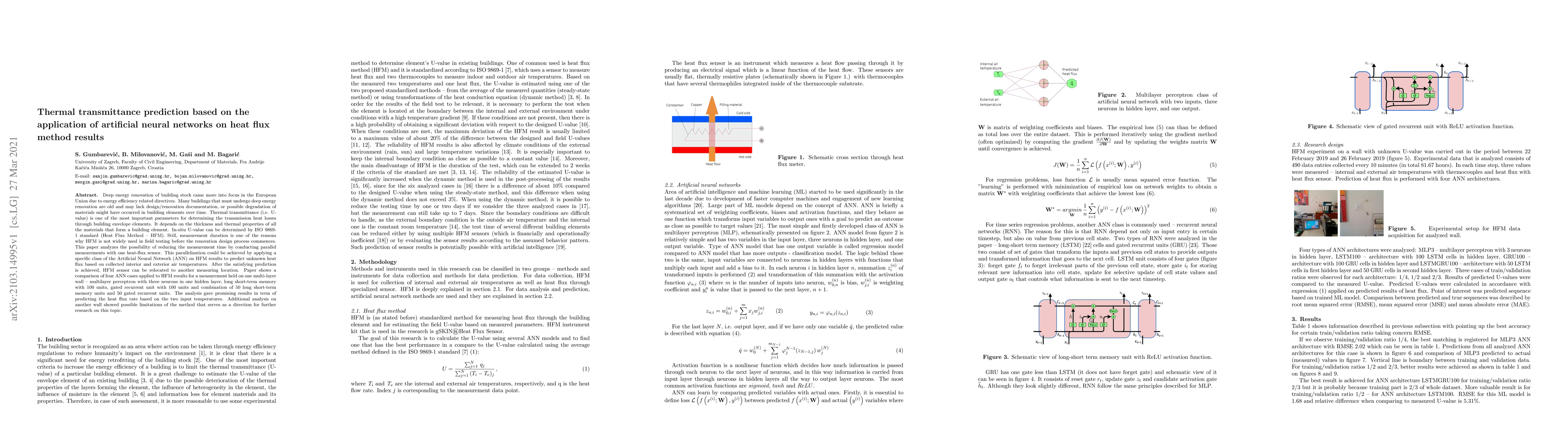 Thumbnail for Thermal transmittance prediction based on the application of artificial
  neural networks on heat flux method results
