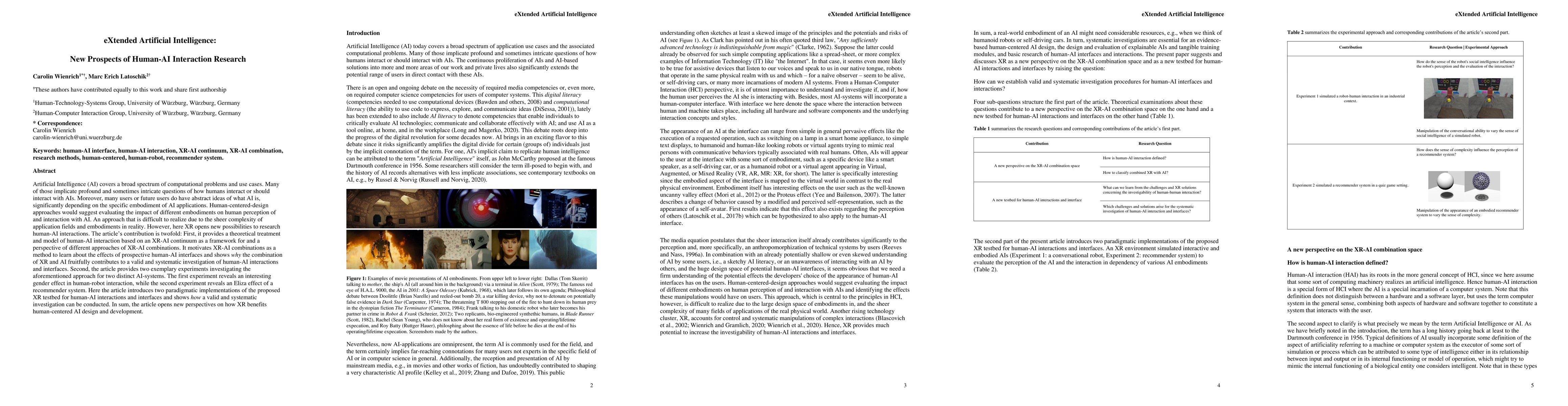 Thumbnail for eXtended Artificial Intelligence: New Prospects of Human-AI Interaction
  Research