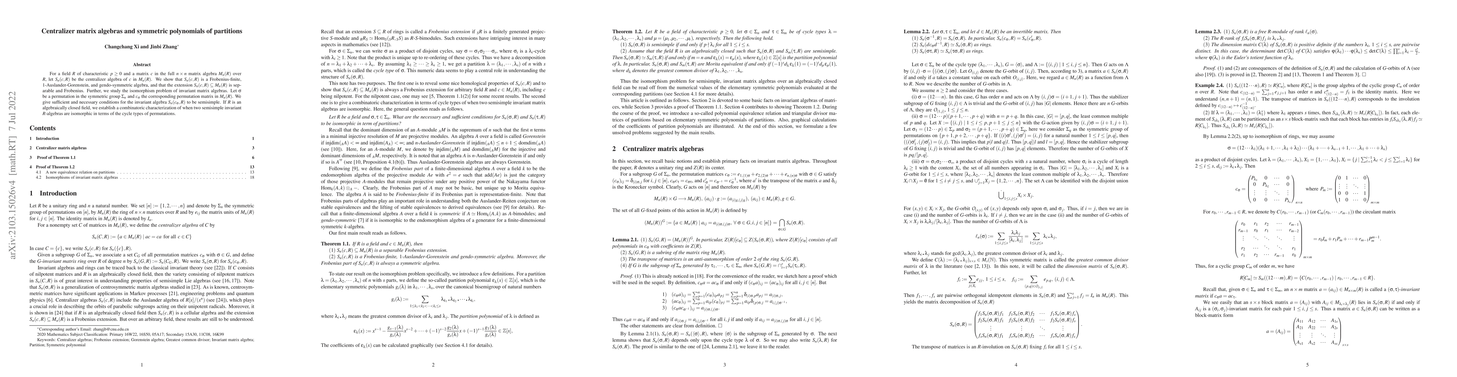 Thumbnail for Invariant algebras of matrices and symmetric polynomials of partitions