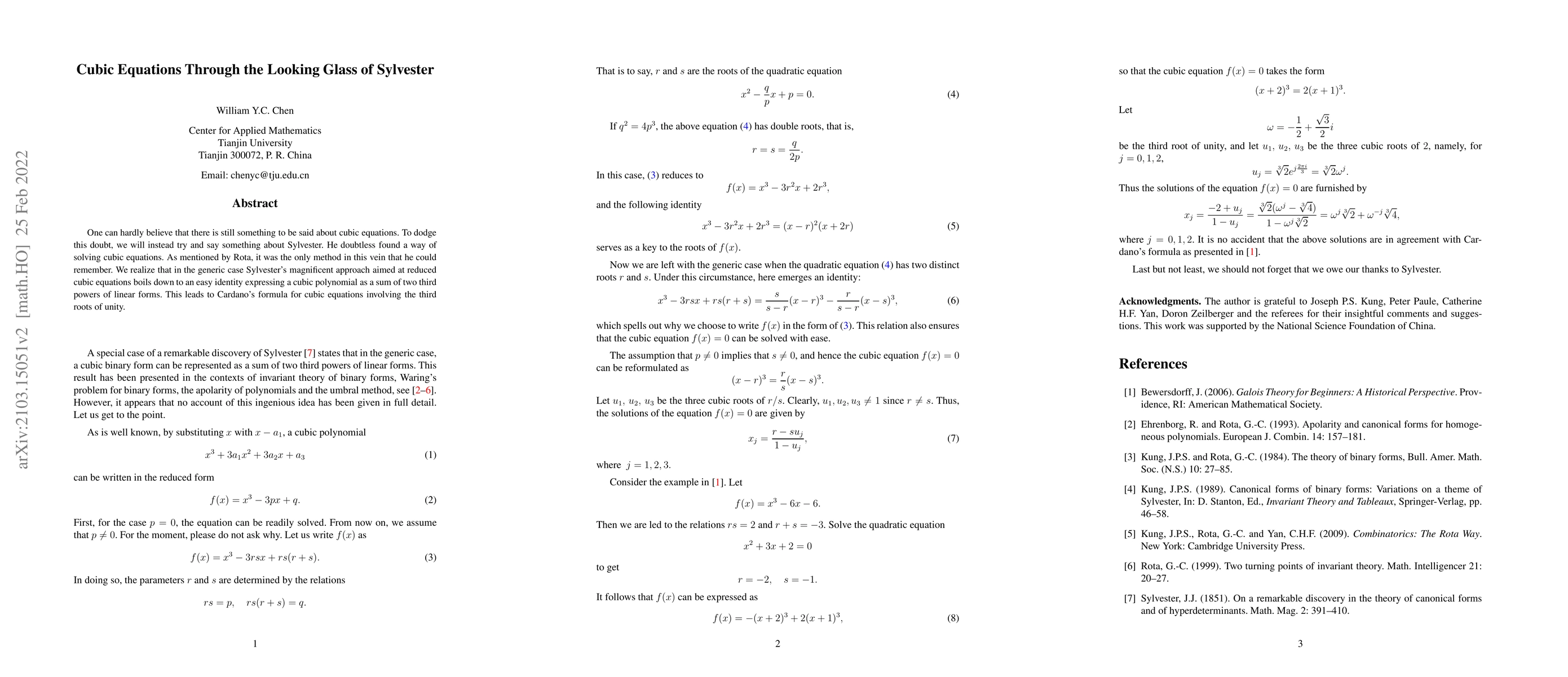 Thumbnail for Cubic Equations Through the Looking Glass of Sylvester
