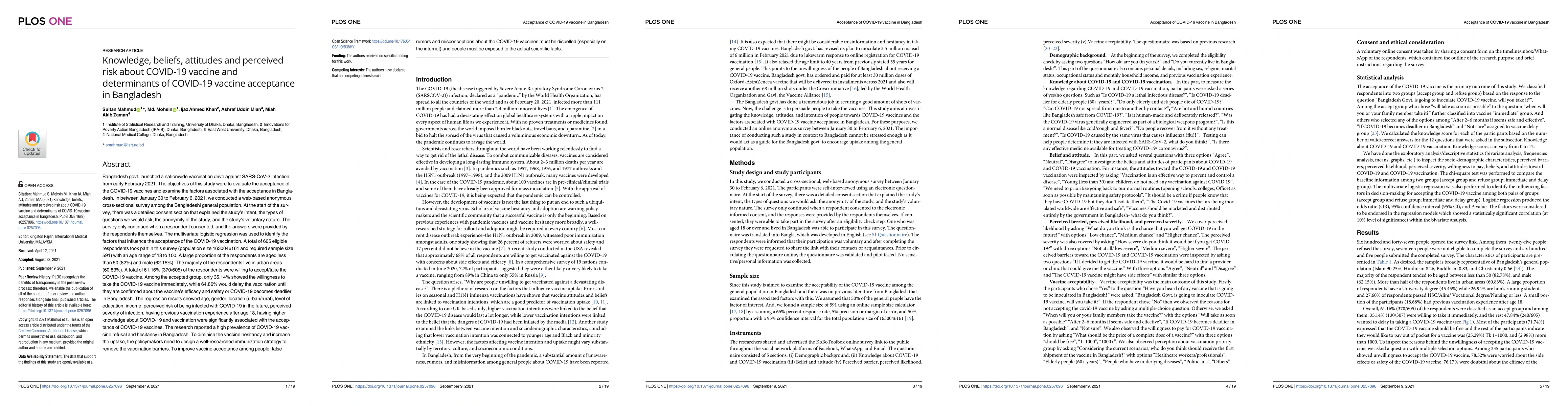 Thumbnail for Knowledge, beliefs, attitudes and perceived risk about COVID-19 vaccine
  and determinants of COVID-19 vaccine acceptance in Bangladesh