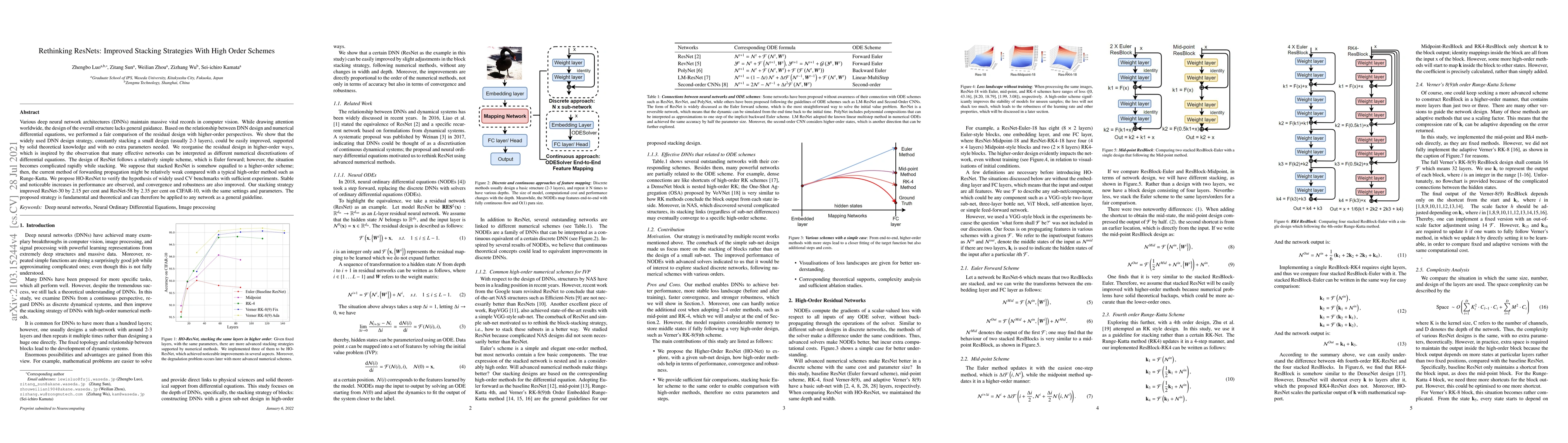 Thumbnail for Rethinking ResNets: Improved Stacking Strategies With High Order Schemes