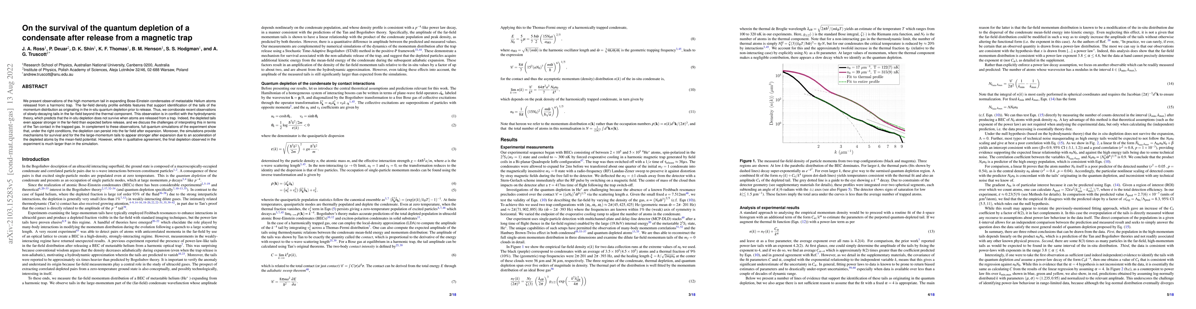 Thumbnail for On the survival of the quantum depletion of a condensate after release
  from a magnetic trap