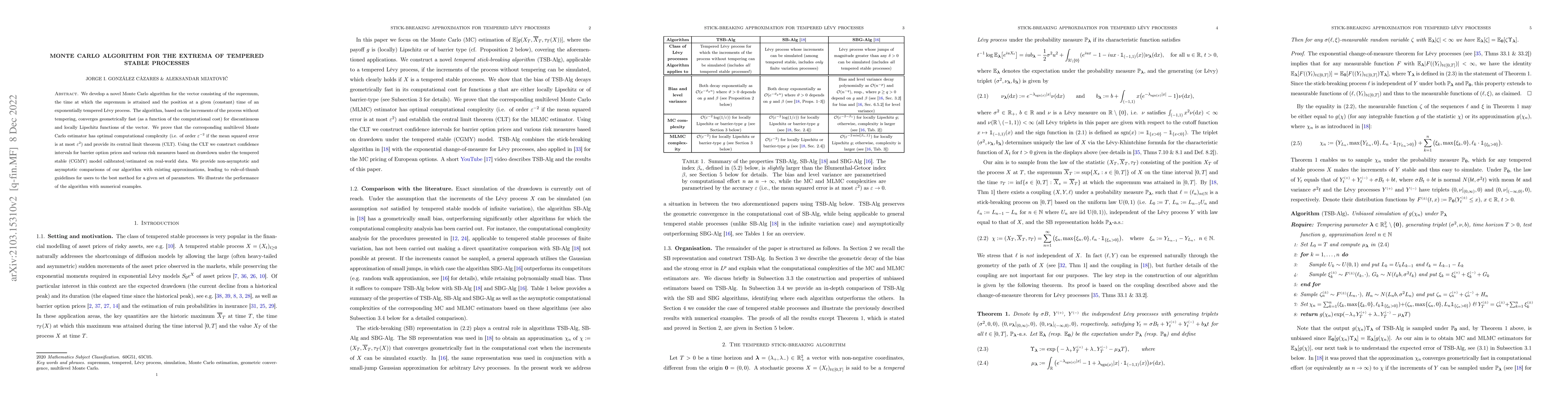 Thumbnail for Monte Carlo algorithm for the extrema of tempered stable processes