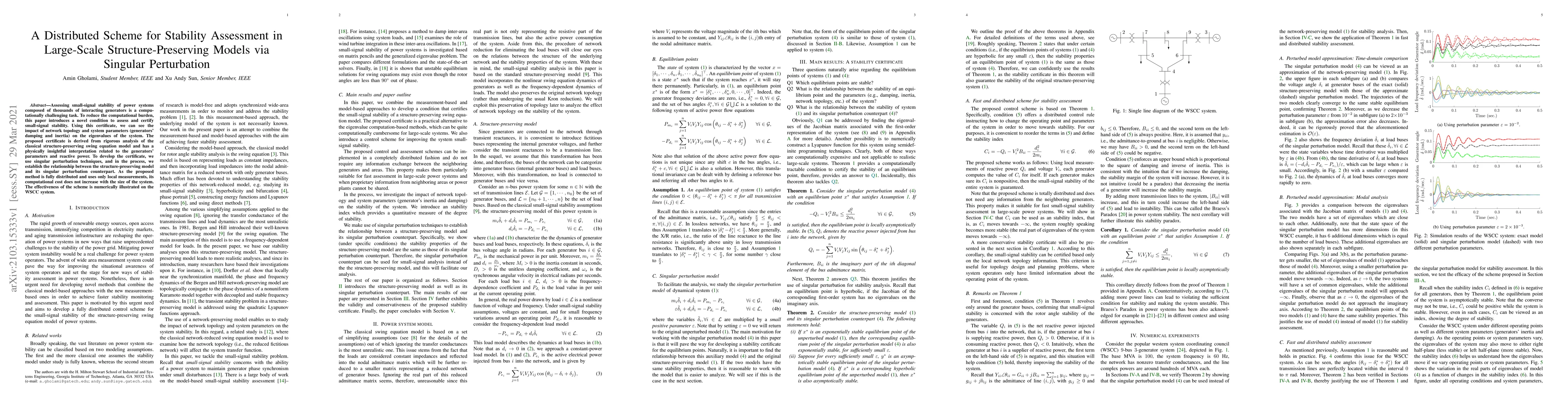 Thumbnail for A Distributed Scheme for Stability Assessment in Large-Scale
  Structure-Preserving Models via Singular Perturbation