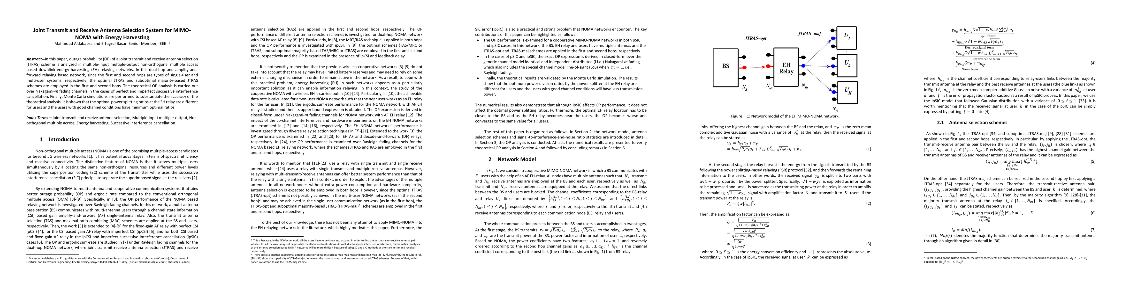 Thumbnail for Joint Transmit and Receive Antenna Selection System for MIMO-NOMA with
  Energy Harvesting