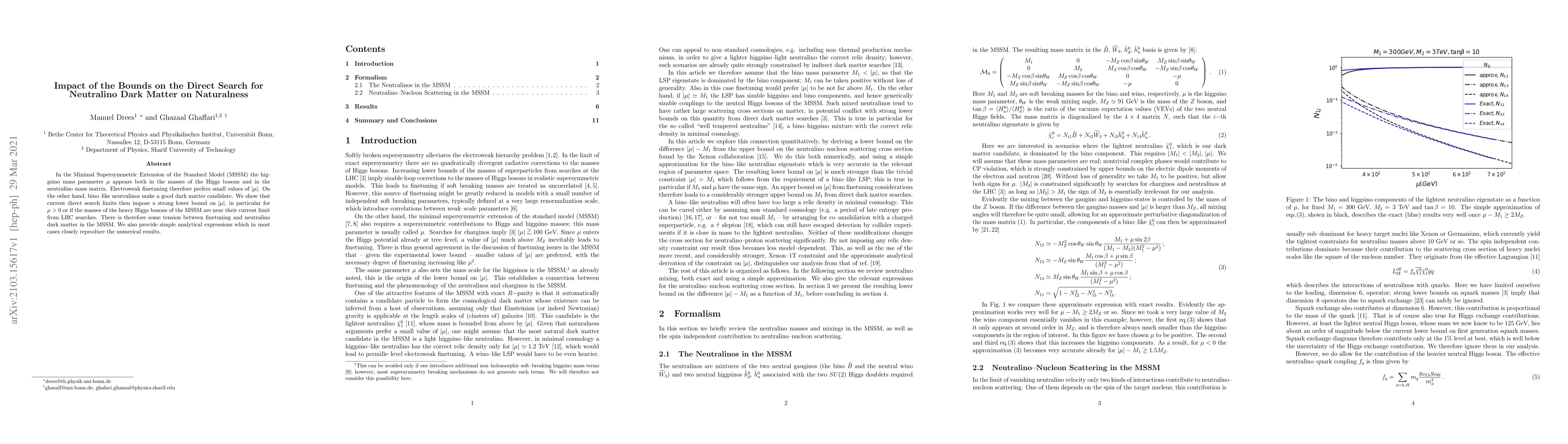 Thumbnail for Impact of the Bounds on the Direct Search for Neutralino Dark Matter on
  Naturalness