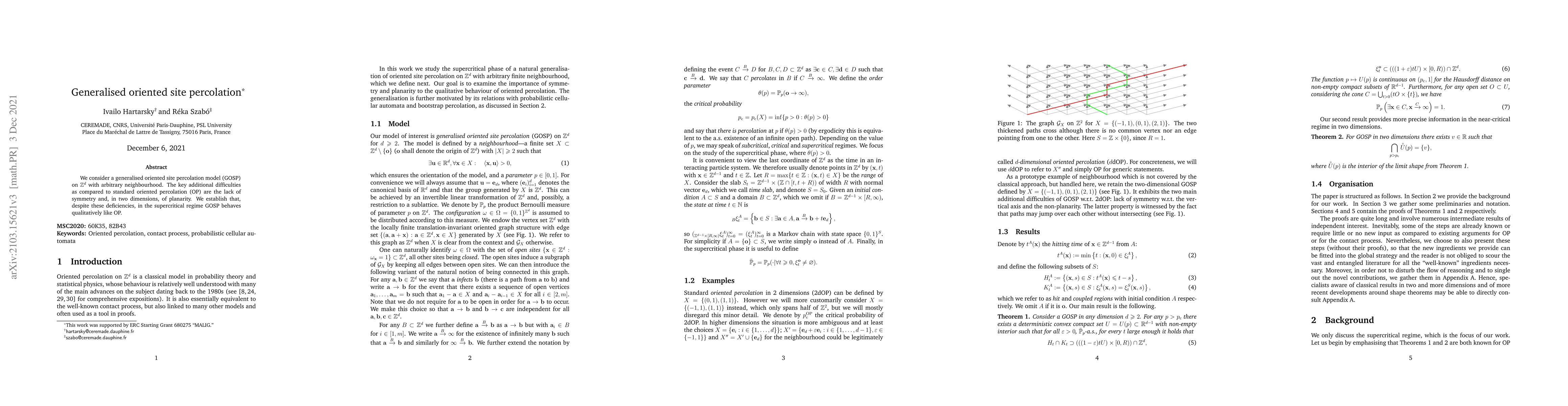 Thumbnail for Generalised oriented site percolation