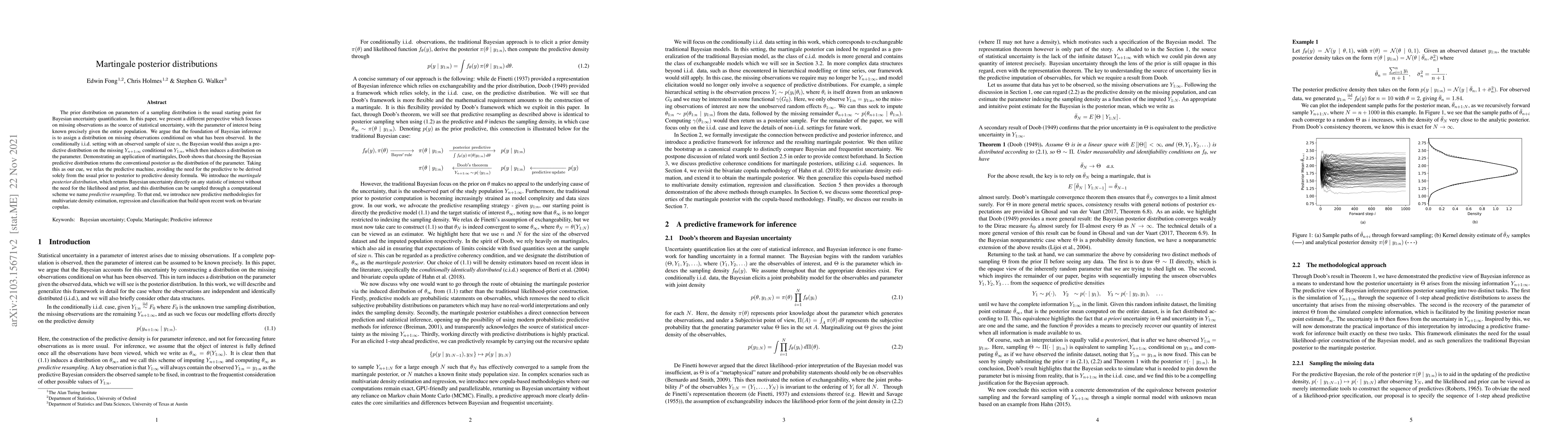 Thumbnail for Martingale posterior distributions