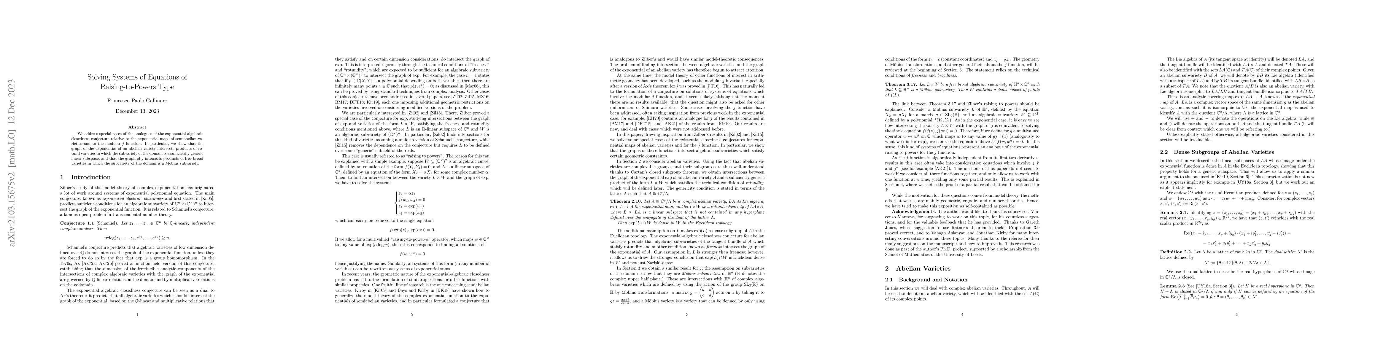 Thumbnail for Solving Systems of Equations of Raising-to-Powers Type