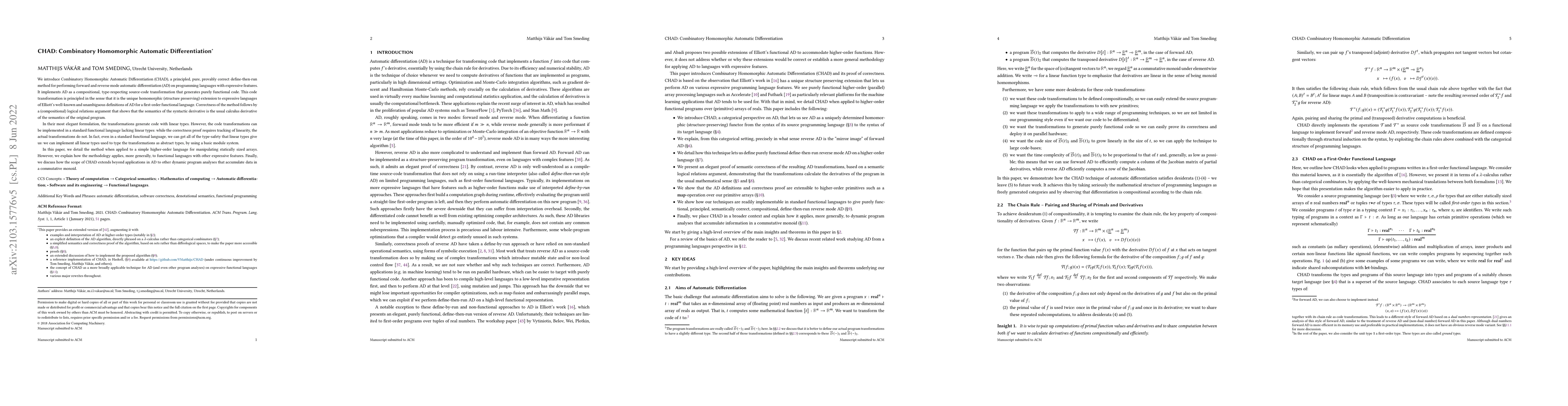 Thumbnail for CHAD: Combinatory Homomorphic Automatic Differentiation