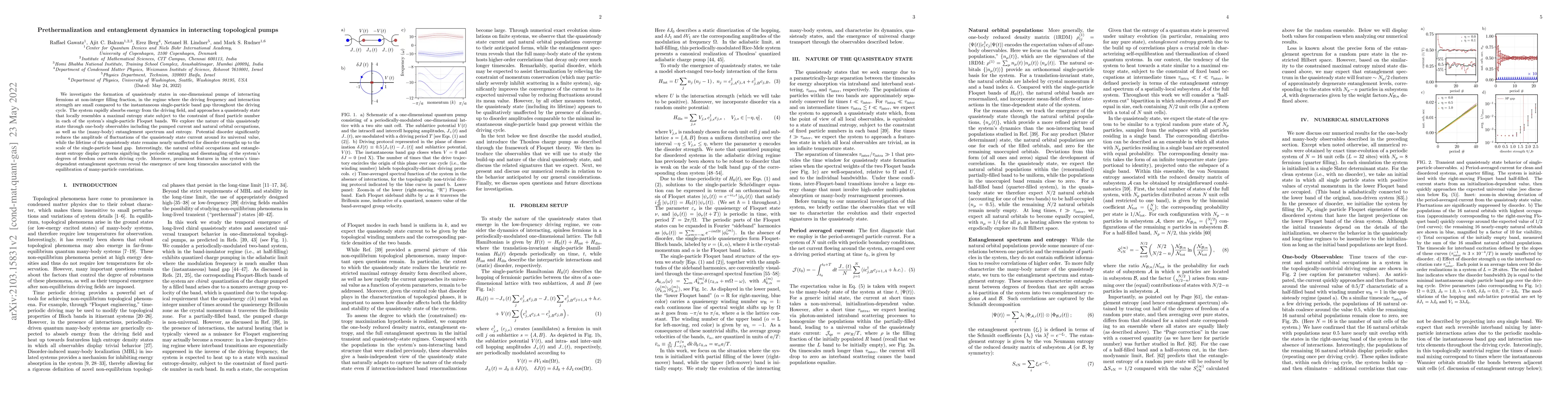 Thumbnail for Prethermalization and entanglement dynamics in interacting topological
  pumps