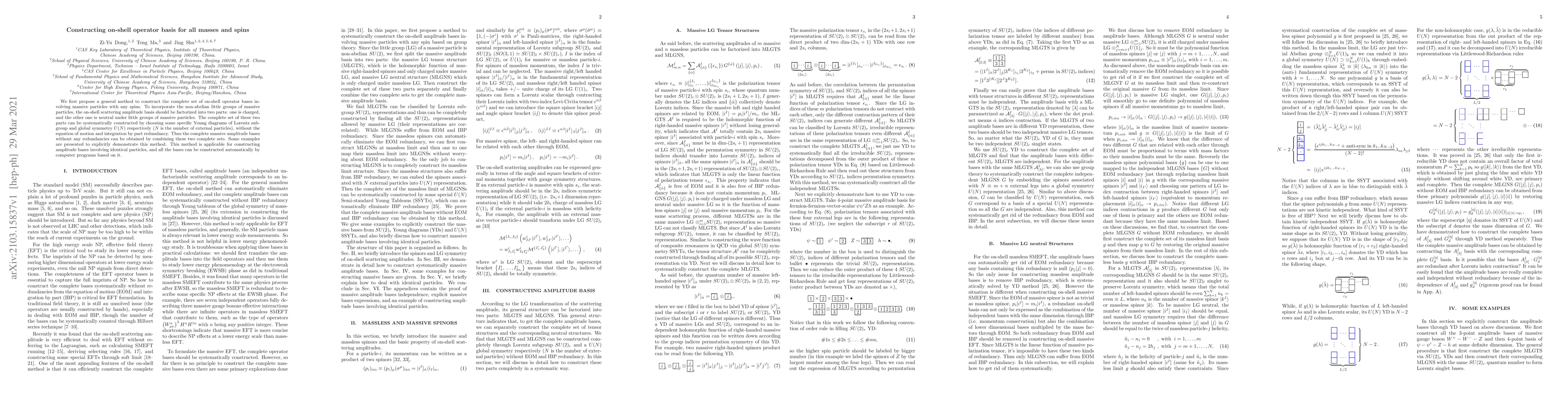 Thumbnail for Constructing on-shell operator basis for all masses and spins