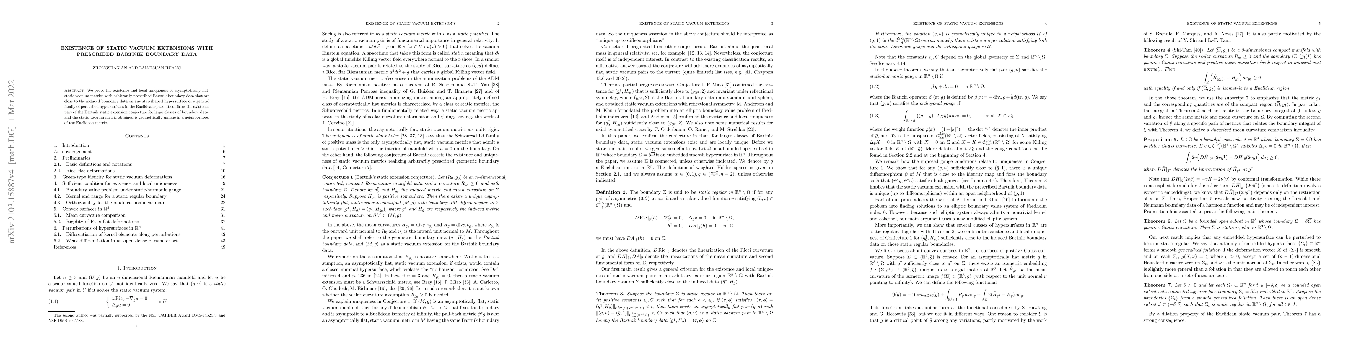 Thumbnail for Existence of static vacuum extensions with prescribed Bartnik boundary
  data