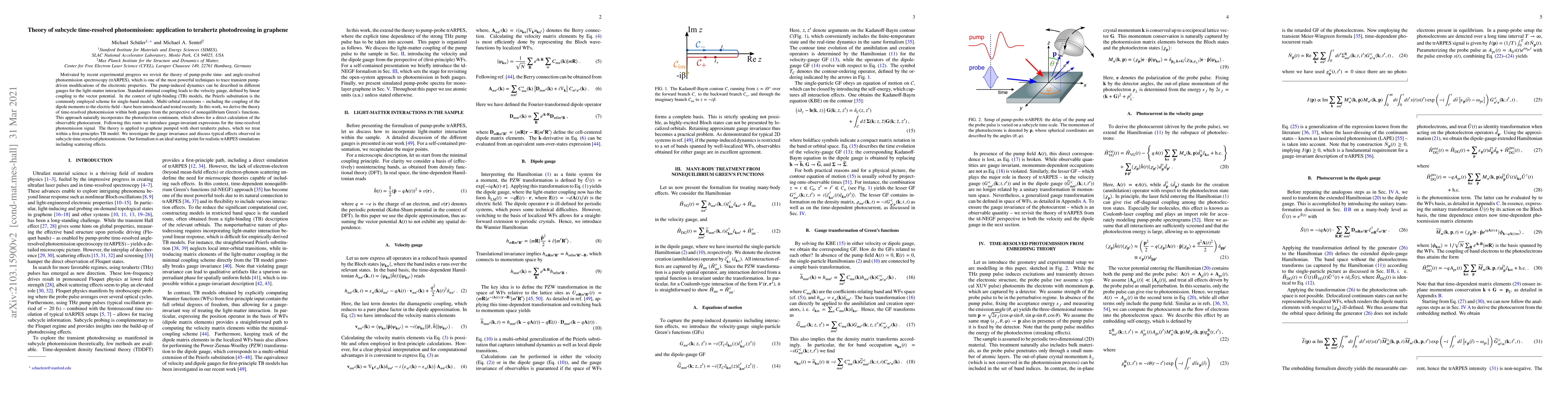 Thumbnail for Theory of subcycle time-resolved photoemission: application to terahertz
  photodressing in graphene