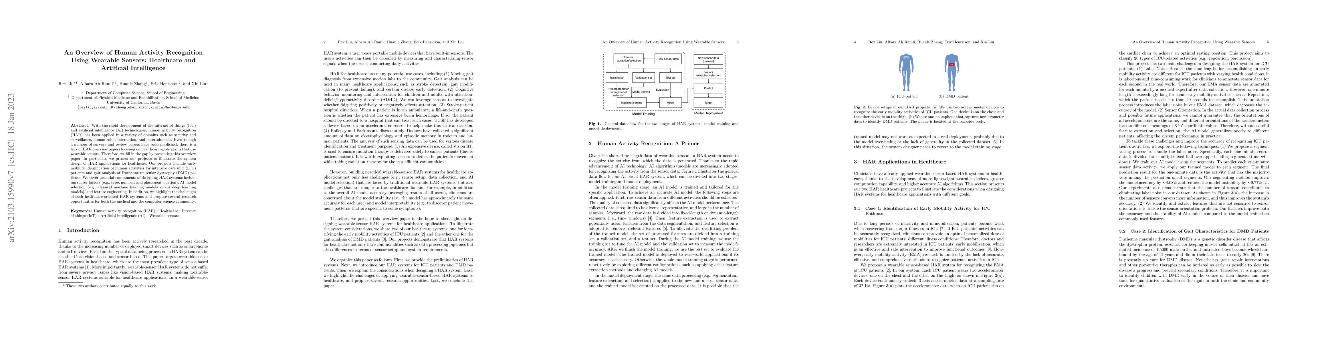 Thumbnail for An Overview of Human Activity Recognition Using Wearable Sensors:
  Healthcare and Artificial Intelligence