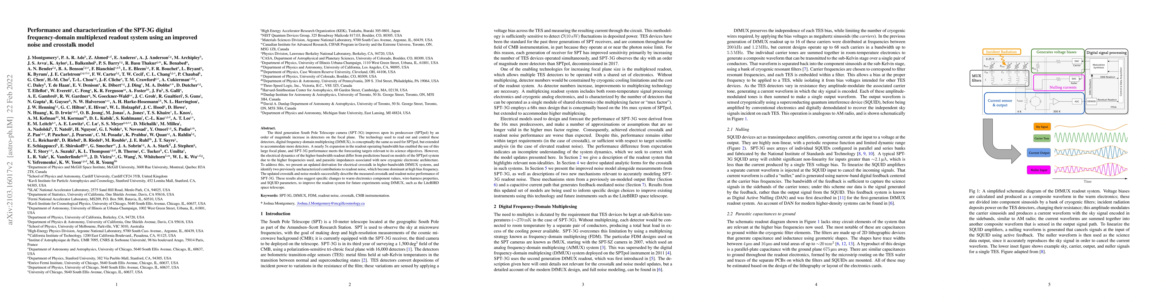 Thumbnail for Performance and characterization of the SPT-3G digital frequency-domain
  multiplexed readout system using an improved noise and crosstalk model