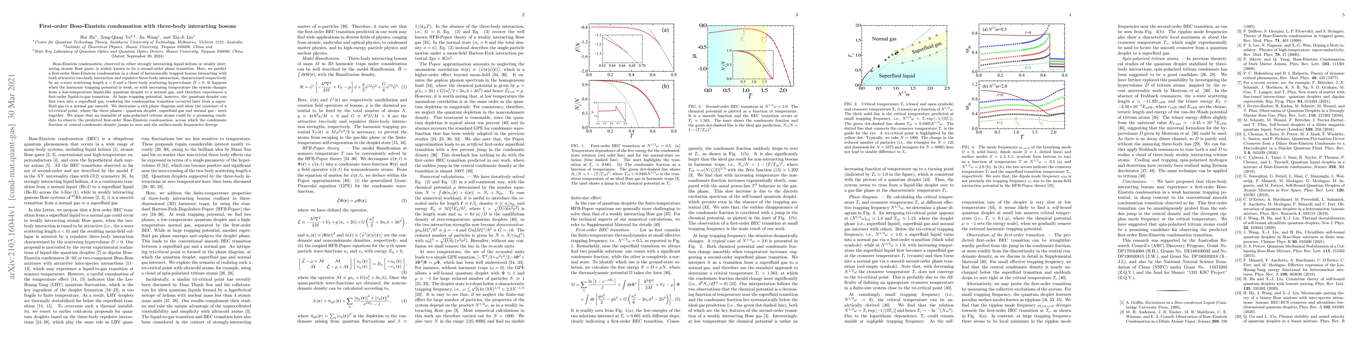 Thumbnail for First-order Bose-Einstein condensation with three-body interacting
  bosons