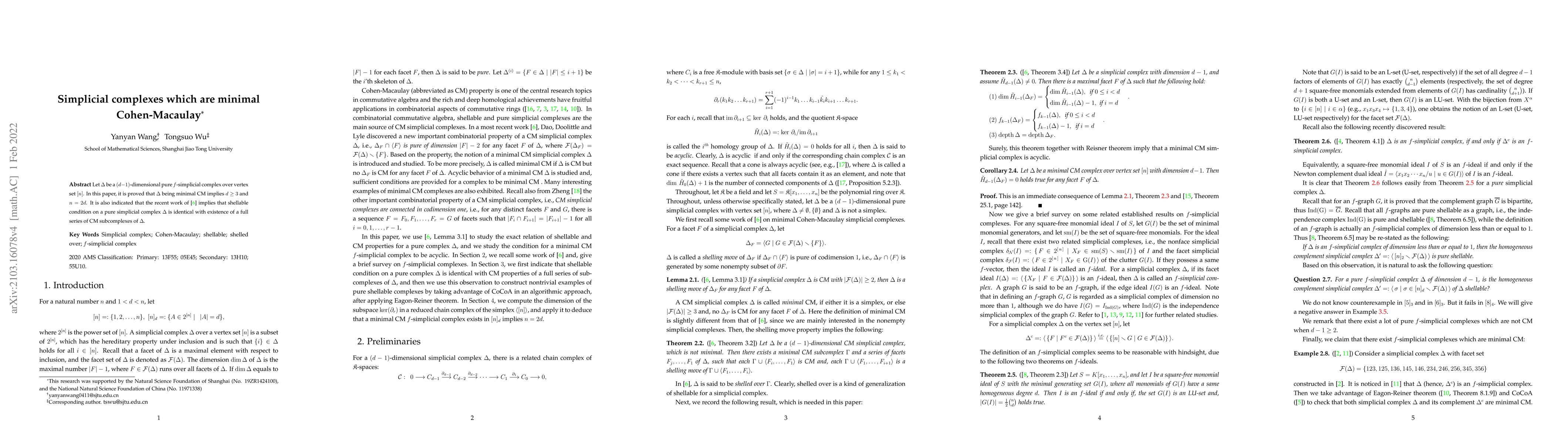 Thumbnail for Simplicial complexes which are minimal Cohen-Macaulay