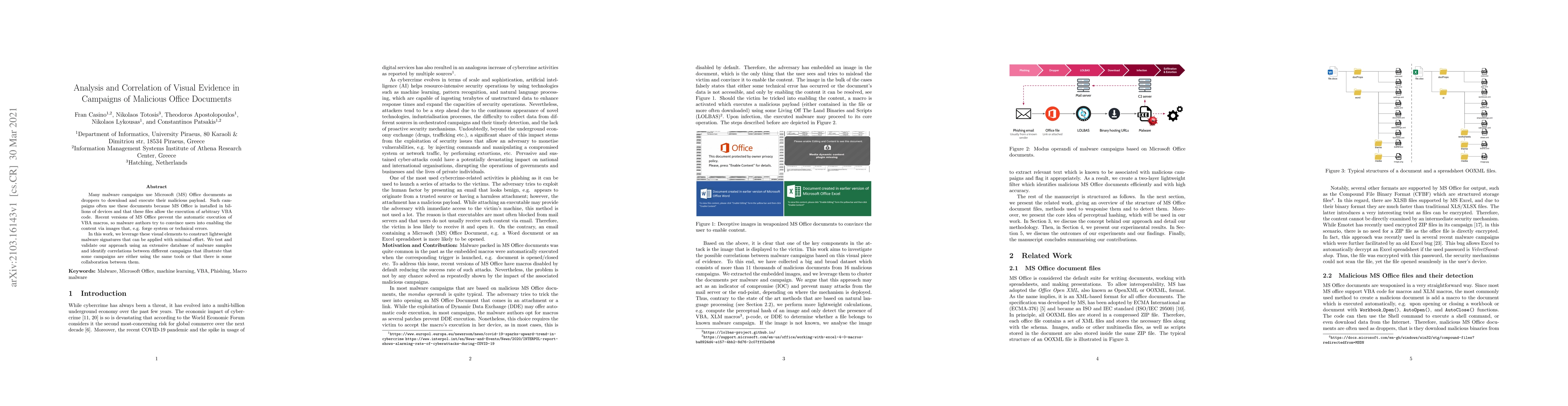 Thumbnail for Analysis and Correlation of Visual Evidence in Campaigns of Malicious
  Office Documents