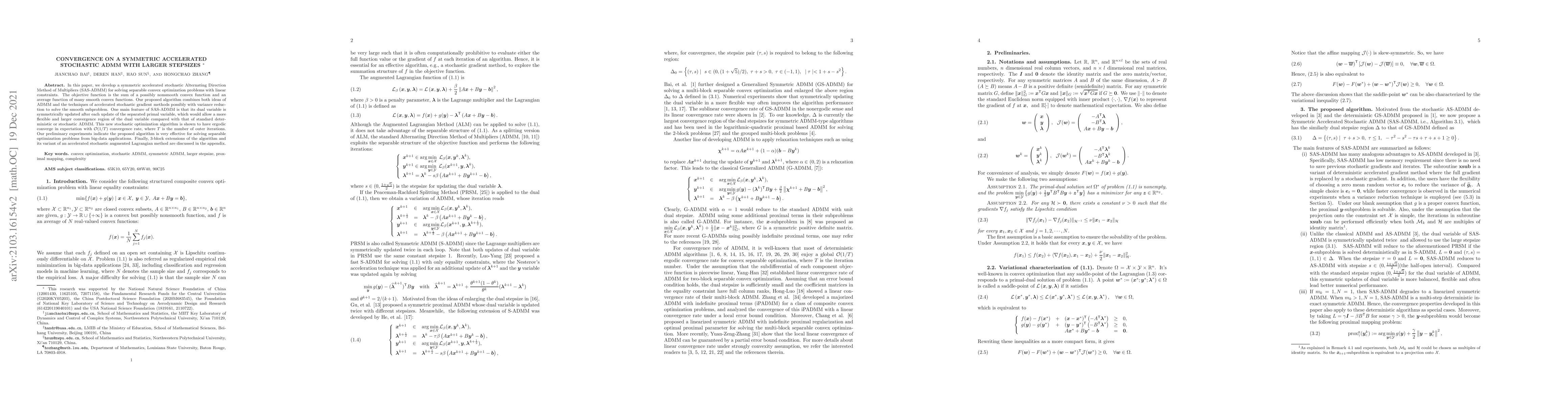 Thumbnail for Convergence on a symmetric accelerated stochastic ADMM with larger
  stepsizes