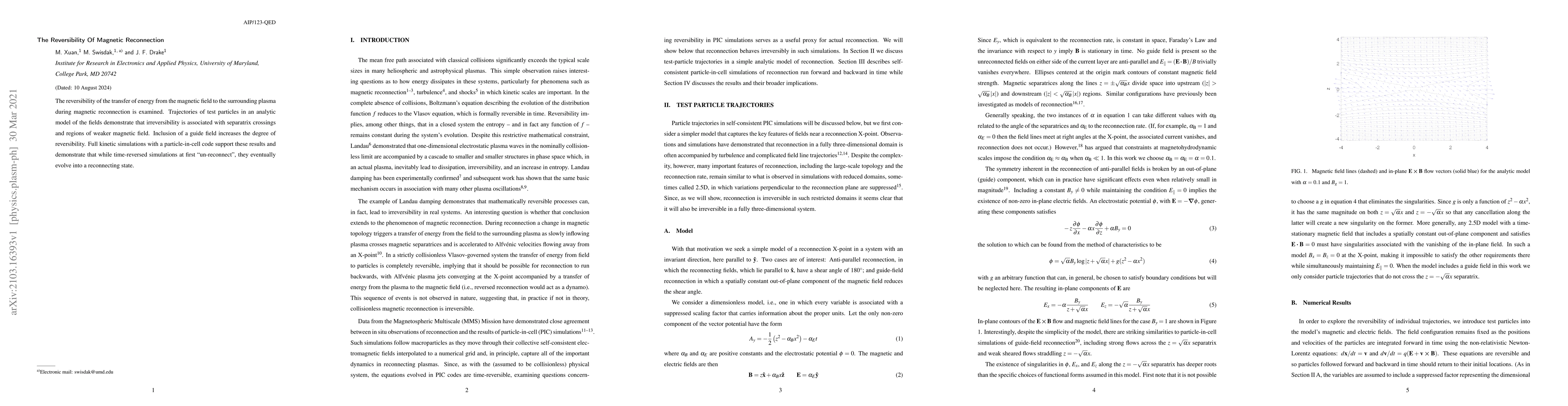 Thumbnail for The Reversibility Of Magnetic Reconnection