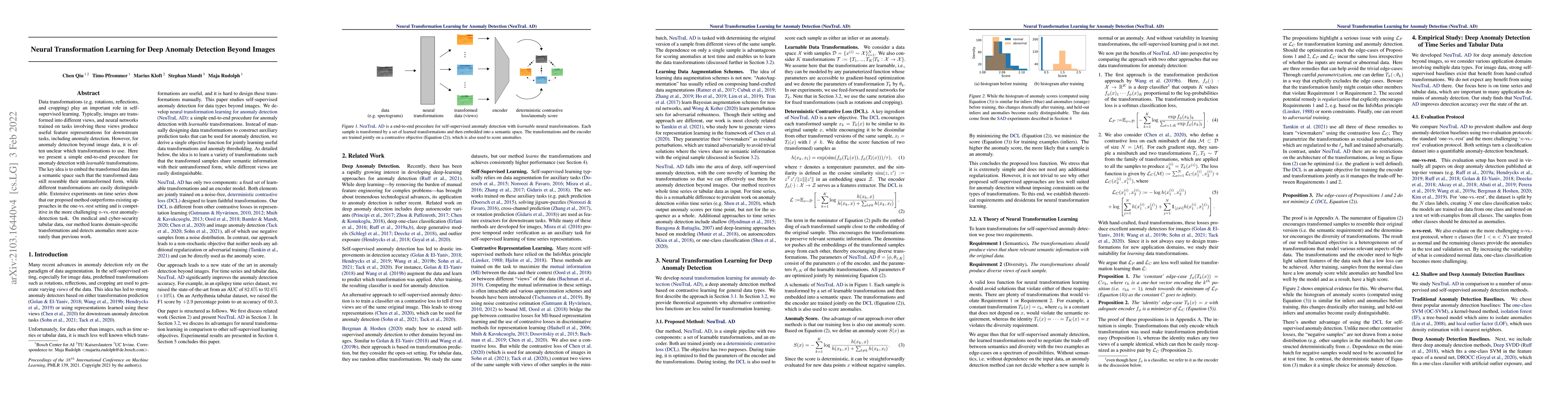 Thumbnail for Neural Transformation Learning for Deep Anomaly Detection Beyond Images