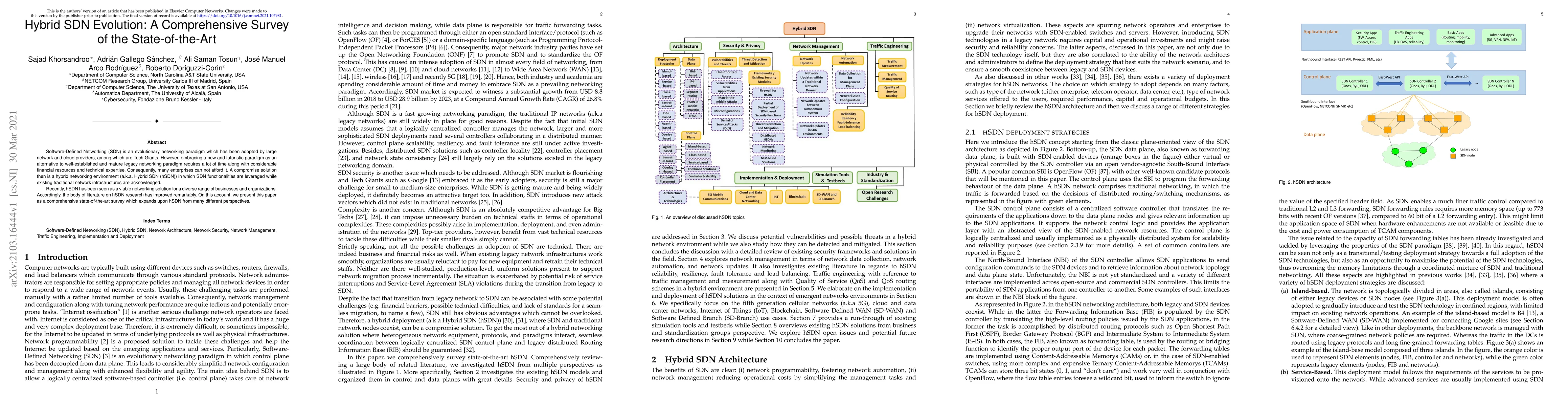 Thumbnail for Hybrid SDN Evolution: A Comprehensive Survey of the State-of-the-Art