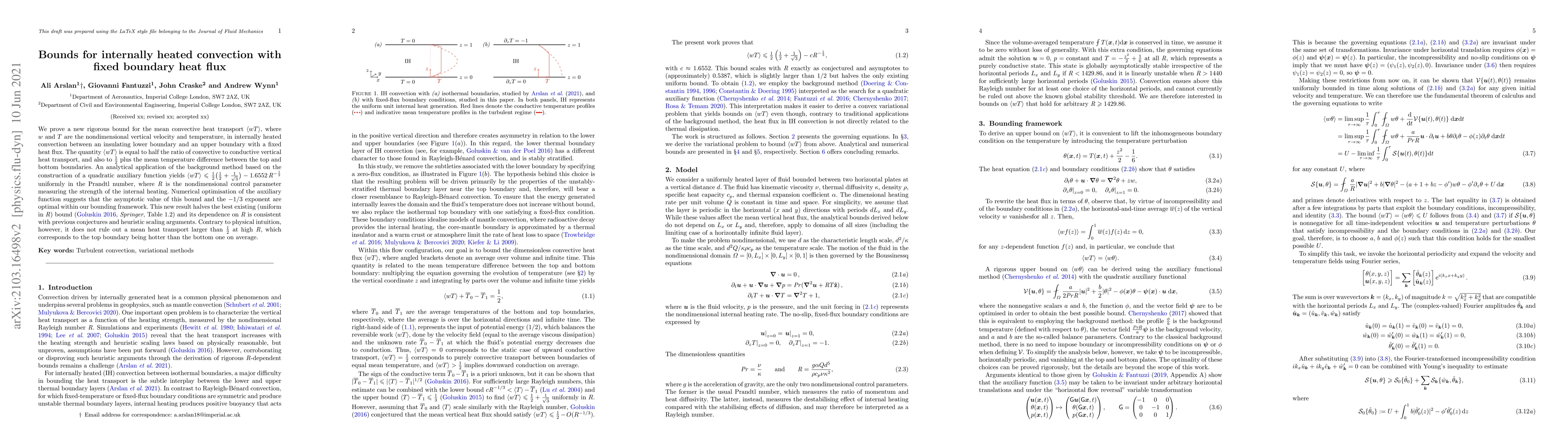 Thumbnail for Bounds for internally heated convection with fixed boundary heat flux
