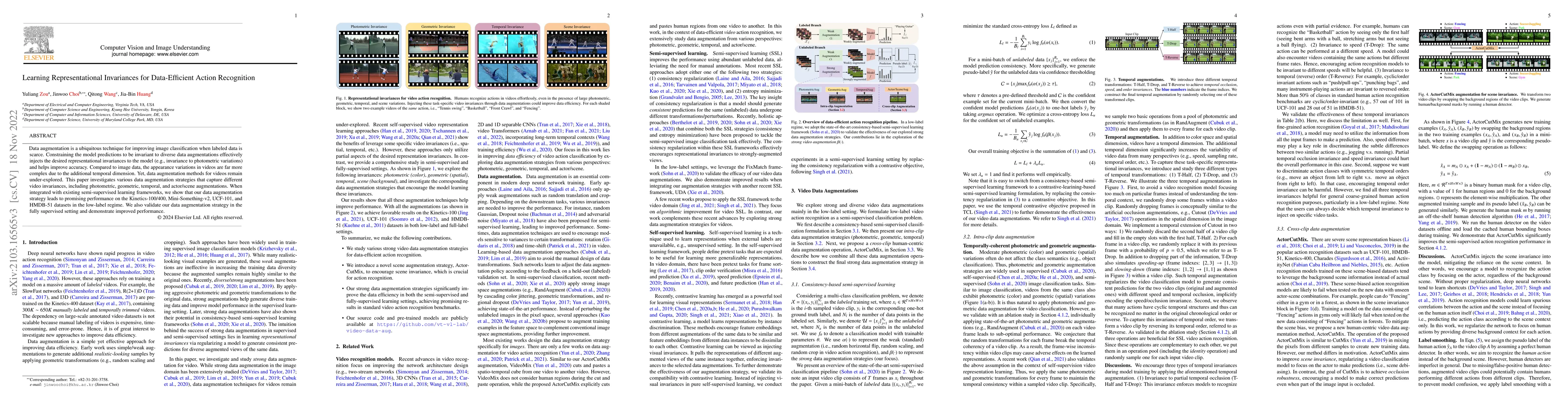 Thumbnail for Learning Representational Invariances for Data-Efficient Action
  Recognition