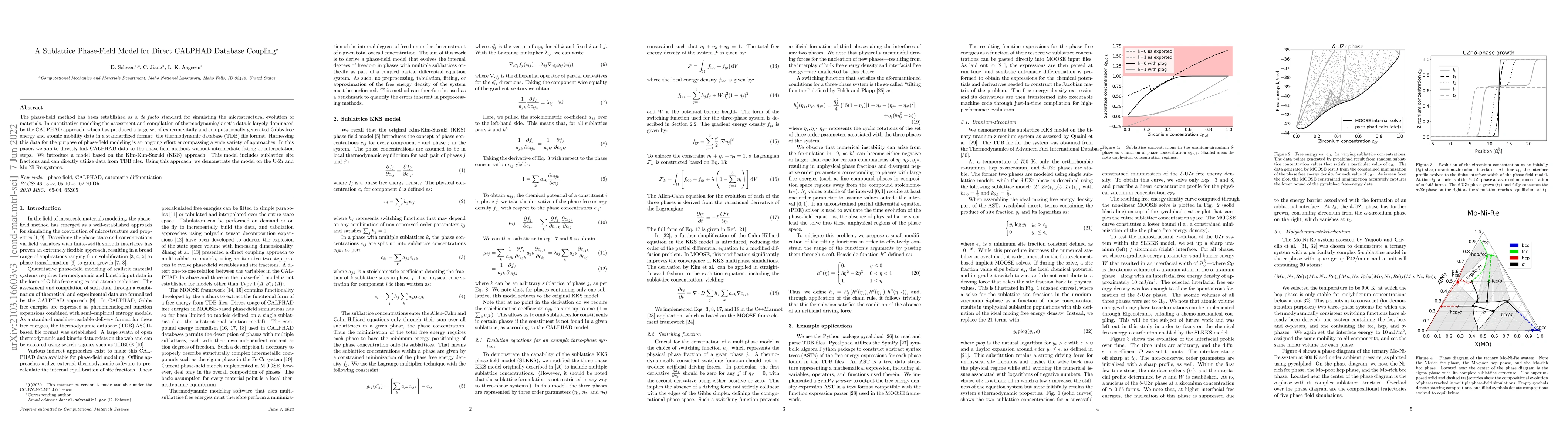 Thumbnail for A Sublattice Phase-Field Model for Direct CALPHAD Database Coupling