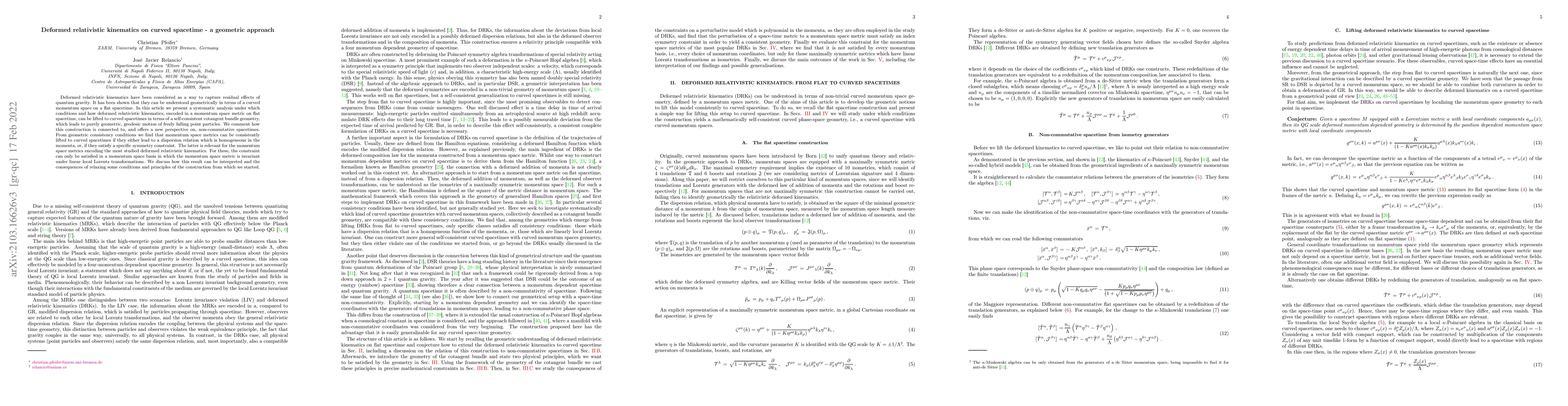 Thumbnail for Deformed relativistic kinematics on curved spacetime -- a geometric
  approach