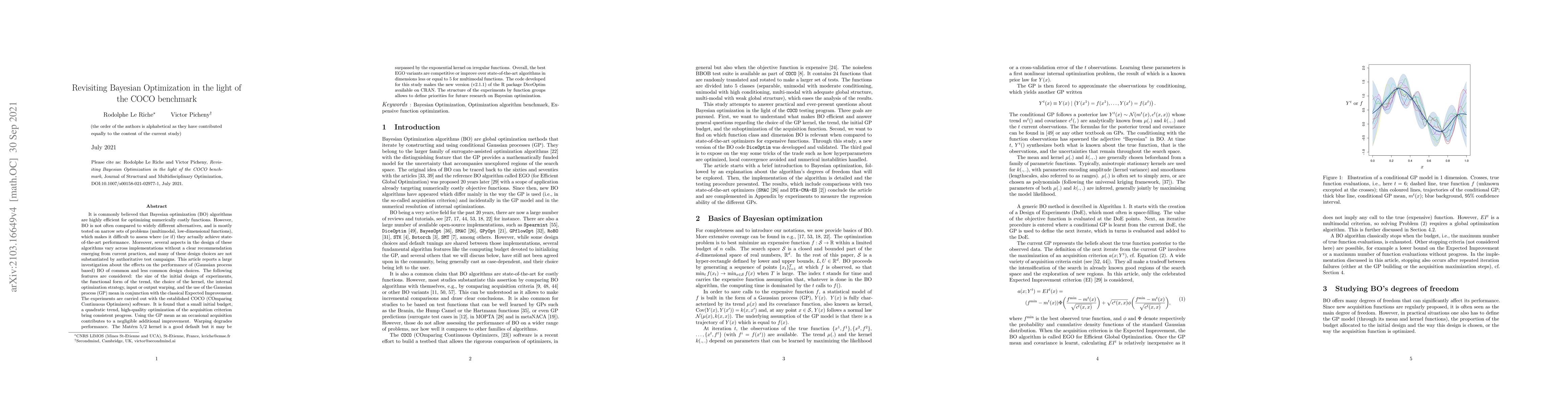 Thumbnail for Revisiting Bayesian Optimization in the light of the COCO benchmark