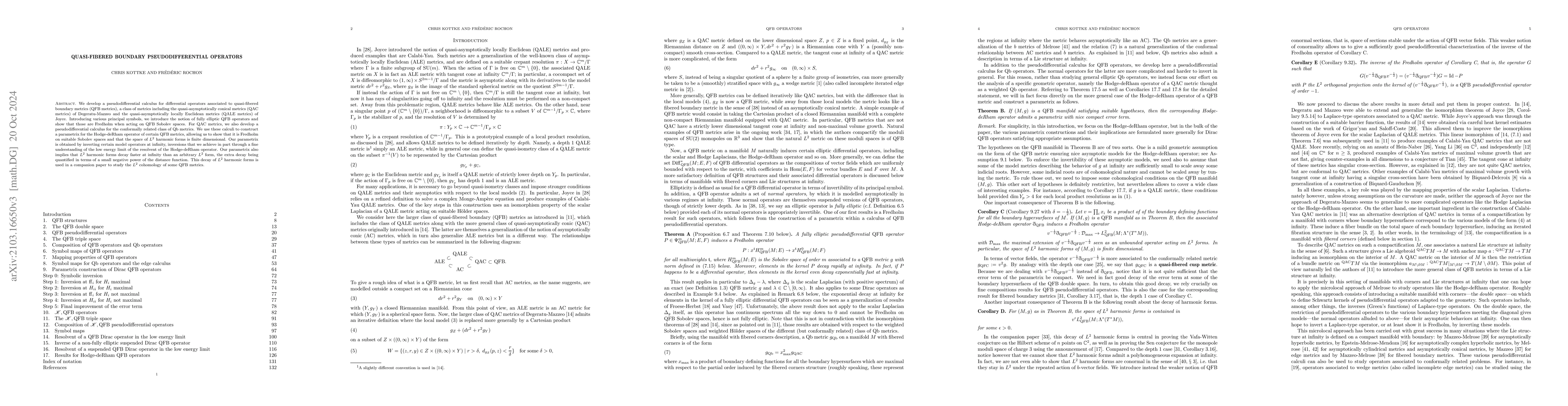 Thumbnail for Quasi-fibered boundary pseudodifferential operators
