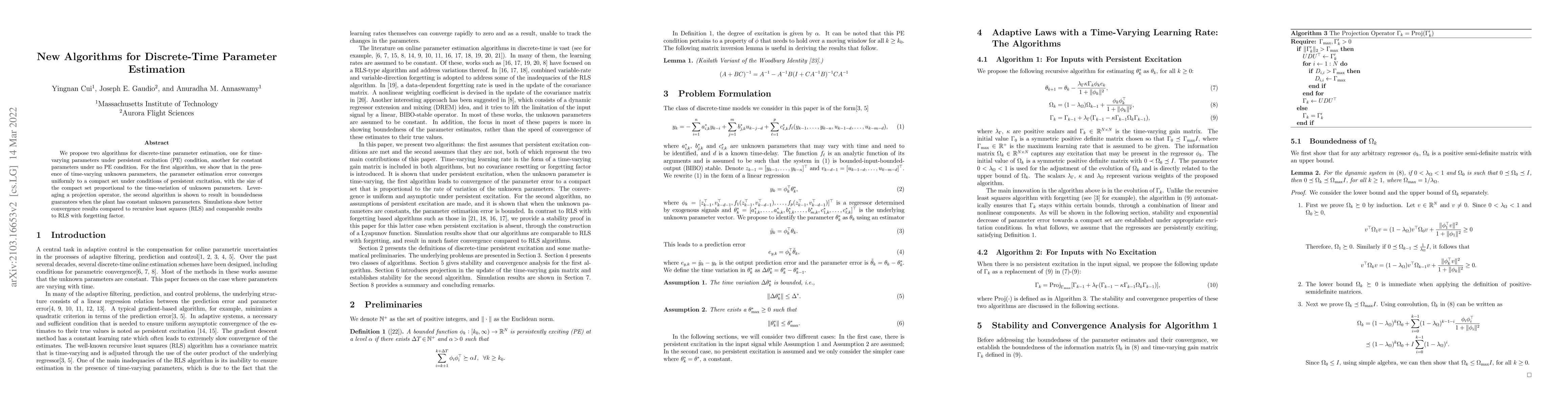Thumbnail for New Algorithms for Discrete-Time Parameter Estimation