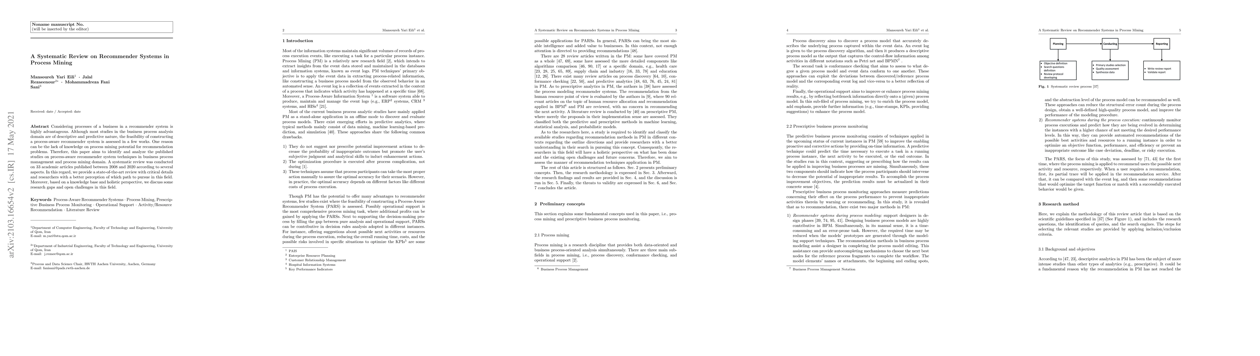 Thumbnail for A Systematic Literature Review on Process-Aware Recommender Systems