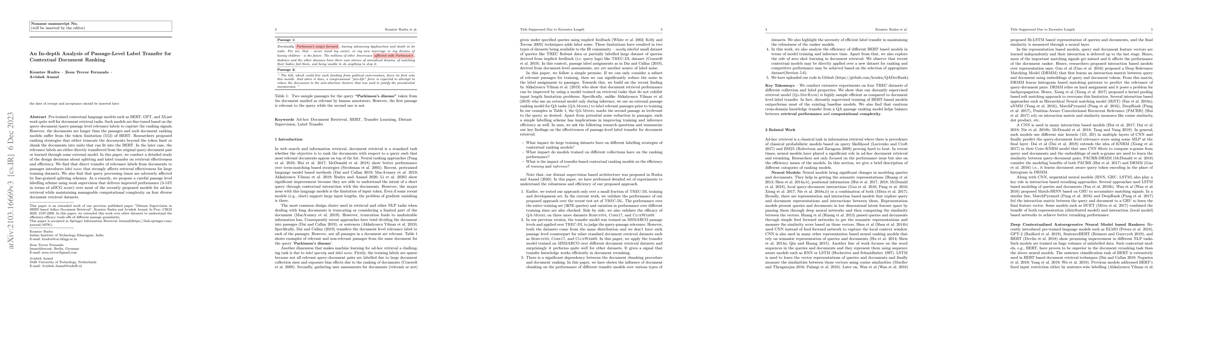 Thumbnail for An In-depth Analysis of Passage-Level Label Transfer for Contextual
  Document Ranking