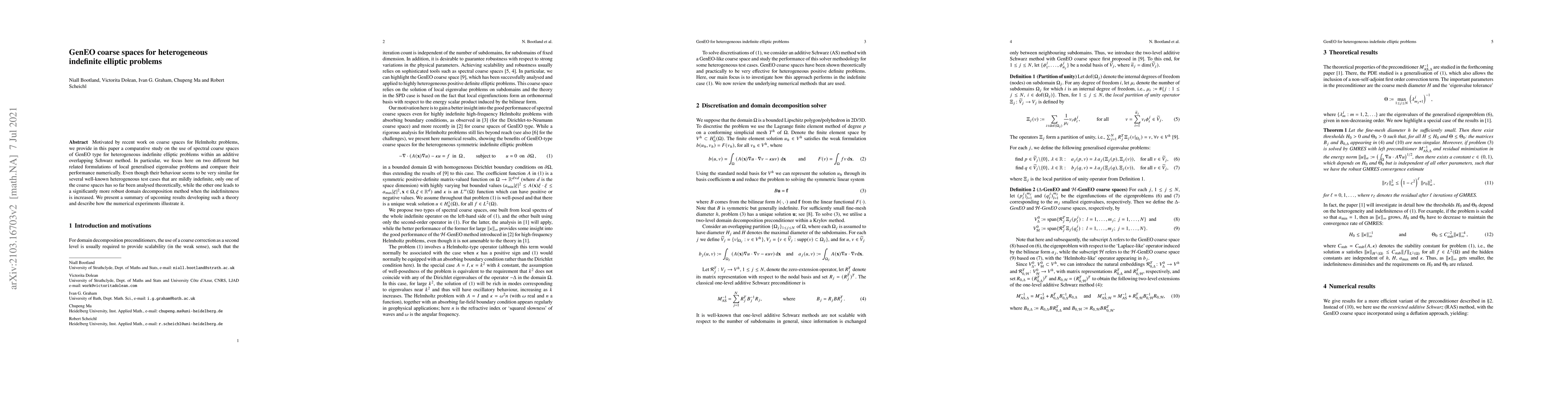 Thumbnail for GenEO coarse spaces for heterogeneous indefinite elliptic problems