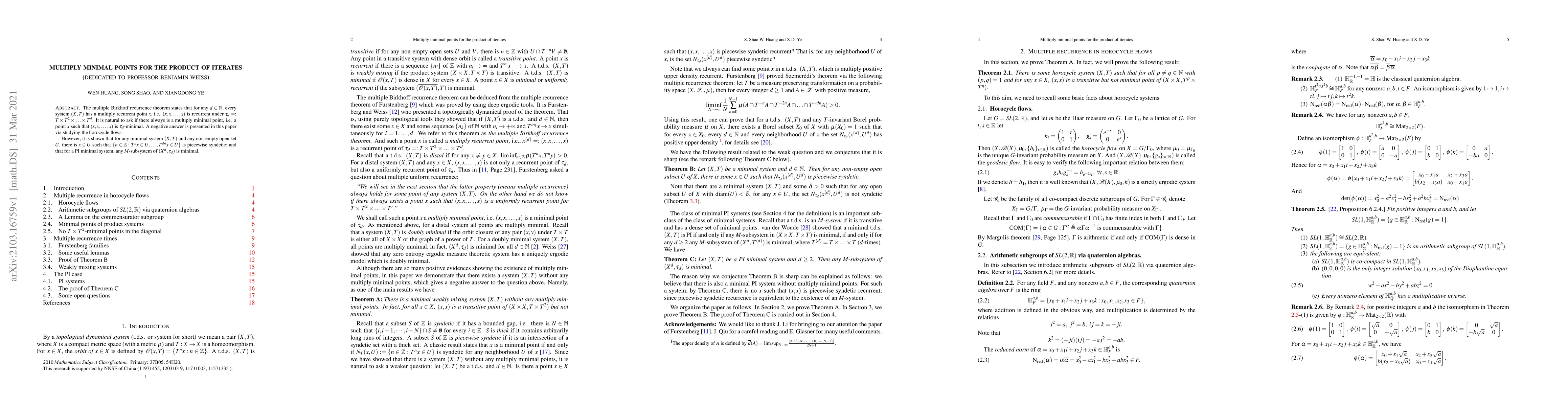Thumbnail for Multiply minimal points for the product of iterates