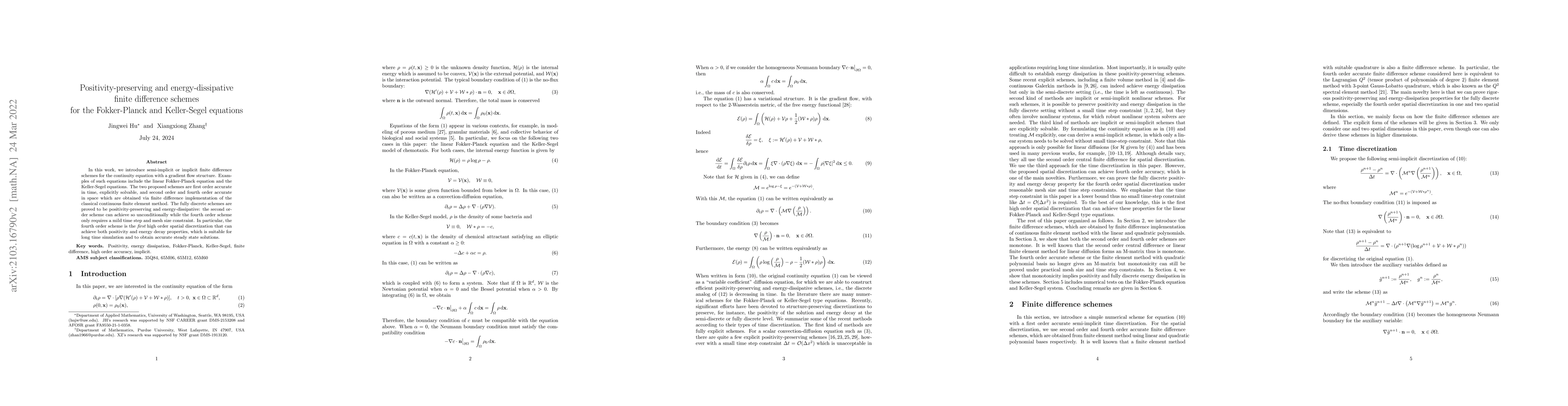 Thumbnail for Positivity-preserving and energy-dissipative finite difference schemes
  for the Fokker-Planck and Keller-Segel equations