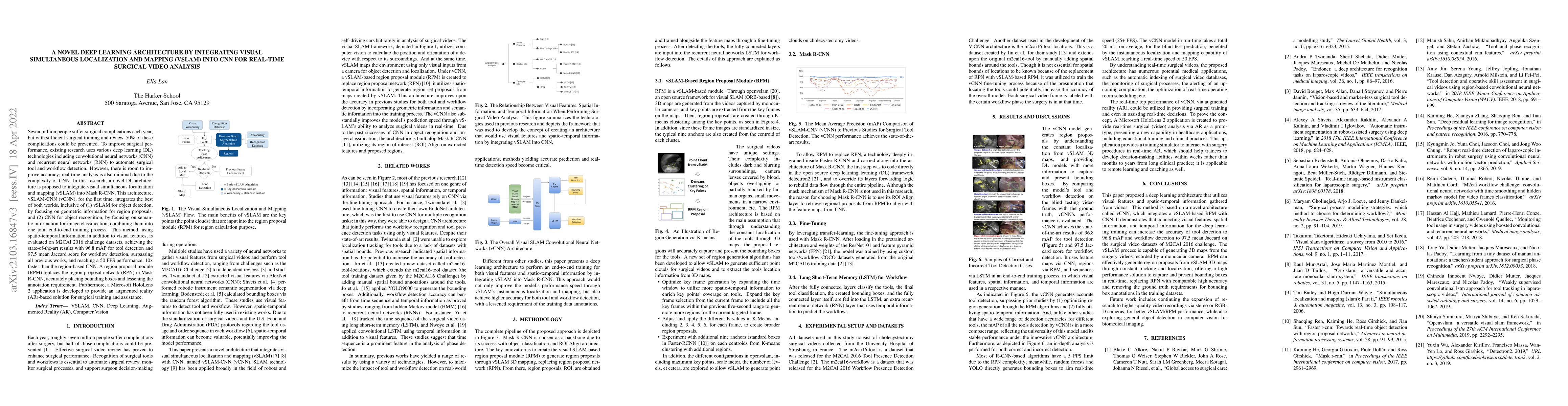 Thumbnail for A Novel Deep ML Architecture by Integrating Visual Simultaneous
  Localization and Mapping (vSLAM) into Mask R-CNN for Real-time Surgical Video
  Analysis