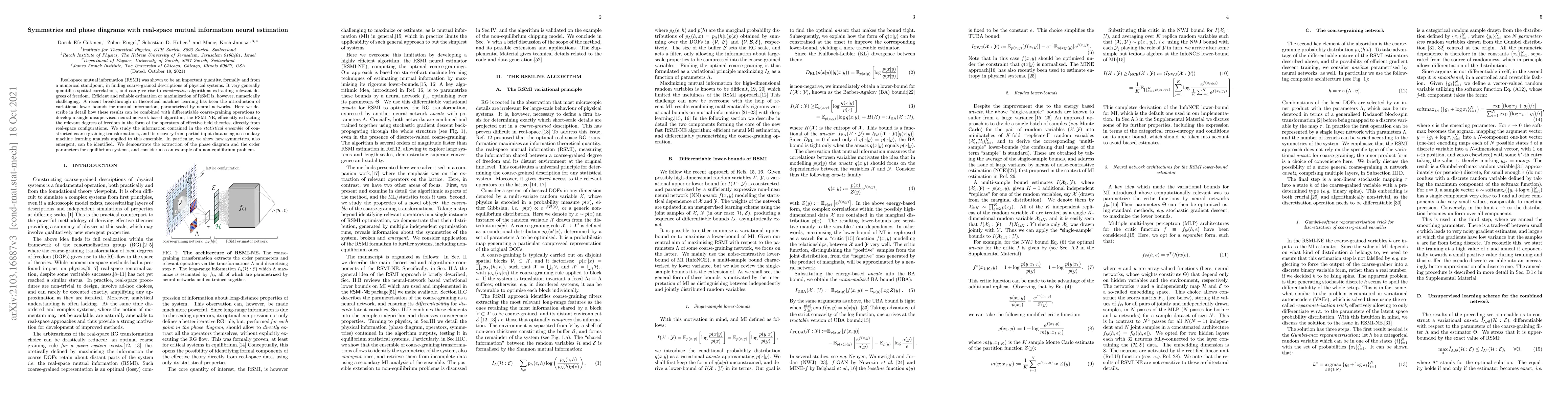 Thumbnail for Symmetries and phase diagrams with real-space mutual information neural
  estimation