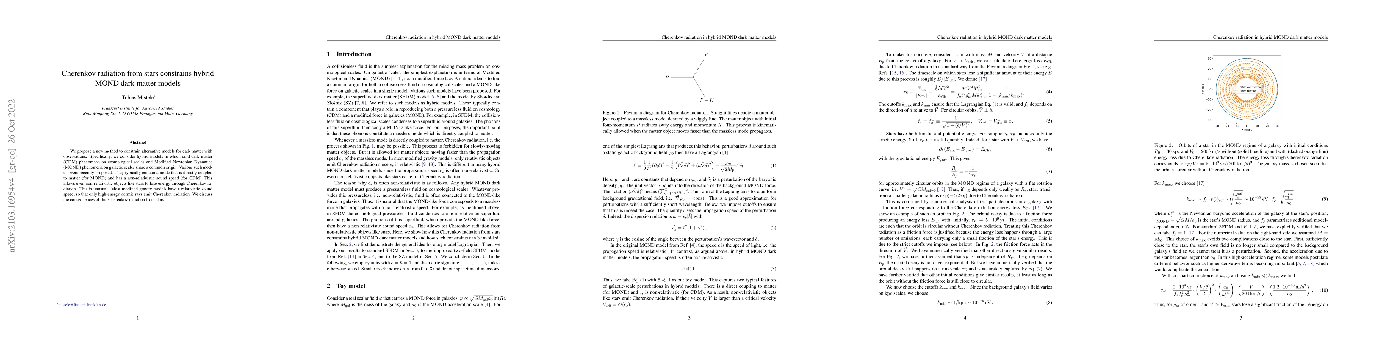 Thumbnail for Cherenkov radiation from stars constrains hybrid MOND dark matter models
